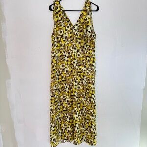 Toast Tie Shoulder Yellow Floral Tank Dress size UK12 US8